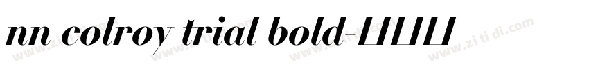 nn colroy trial bold字体转换